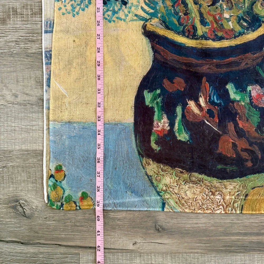 NEW without TAGS Vincent van Gogh Still Life Majolica Jug with Wildflowers Scarf